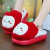 Fashion New Novelty Apples Slippers Women's Winter Adorable Home Shoes Snug Plush Slipper Furry House Slides Woman Fluffy Indoor Slipper