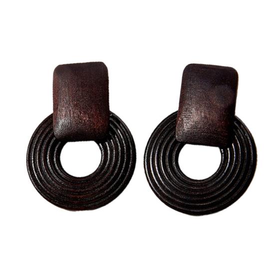 1 пара модных женских деревянных сережек с бисером и преувеличенными ажурными серьгами для вечеринки