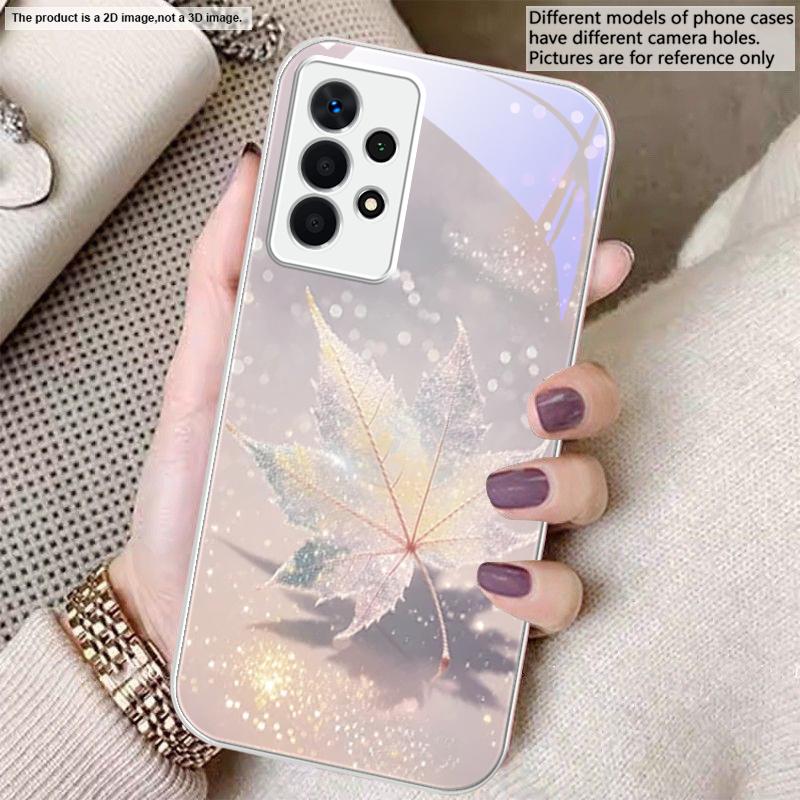Текстура зеленого кленового листа Для Samsung A20 30 22 23 24 25 26 31 32 A33 34 35 42 50 51 52 53 54 55 56 70 71 72 73 стеклянный чехол для телефона
