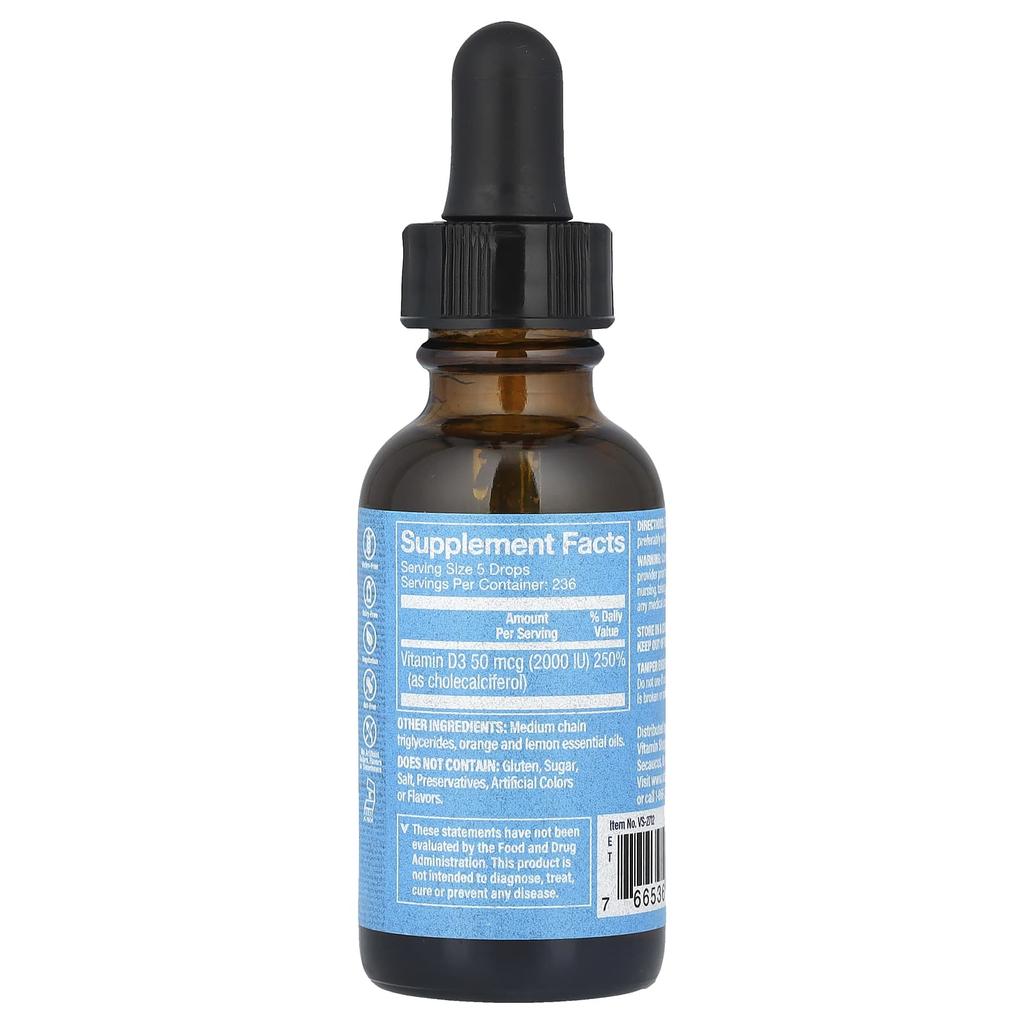 Liquid Vitamin D3, Citrus, 50Mcg(2,000Iu), 30Ml(1Fl Oz)