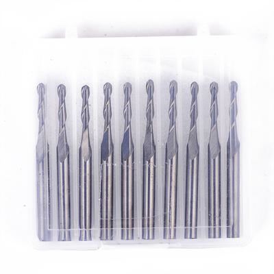 10 шт. 3,175x12 мм твердосплавные фрезы с шаровым наконечником с ЧПУ, 2 флейты, спиральные фрезы