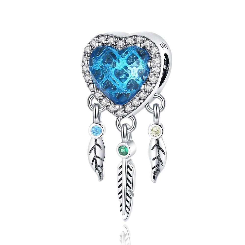 S925 Silver Handmade DIY Dreamcatcher Pendant Love Bee Charm Jewelry Accessories