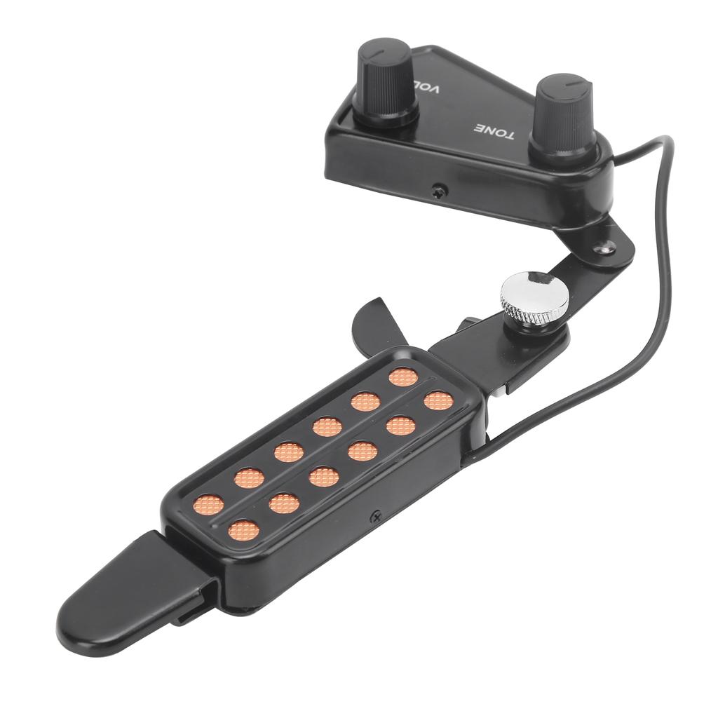 Guitar Pickup 12 SoundHole Electric Transducer with Tone Volume Control for Ukulele