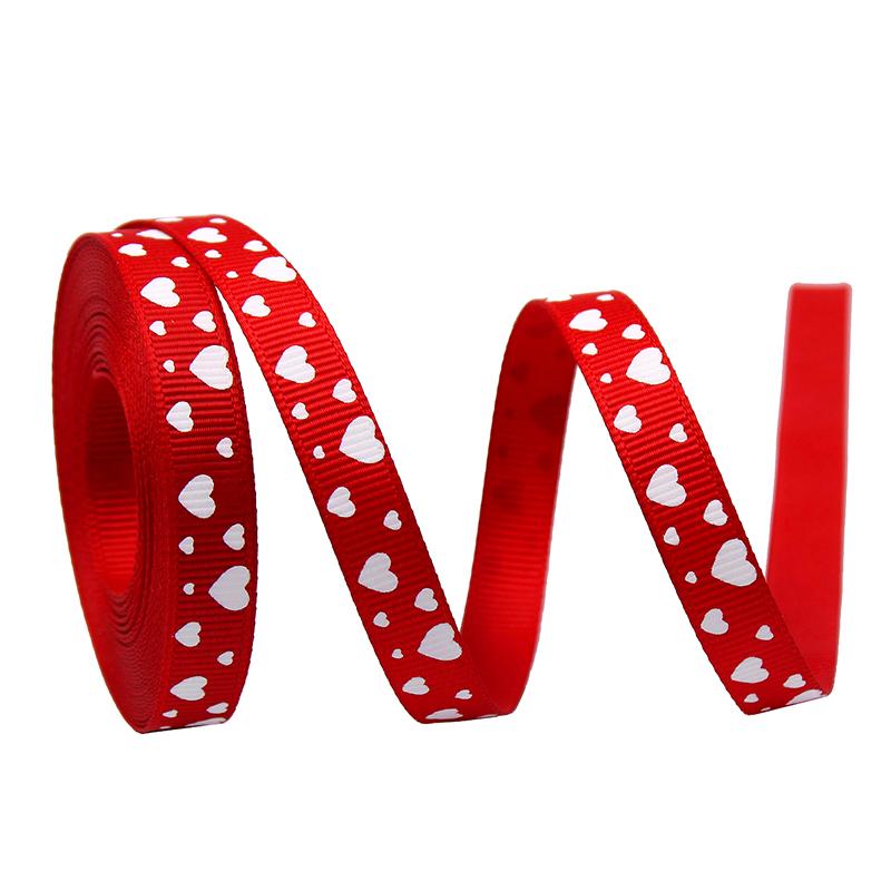 9 мм для выпечки торта жаккардовый принт любовь DIY принадлежности для украшения букета ко Дню святого Валентина 5 ярдов подарочная упаковка полиэстеровая лента