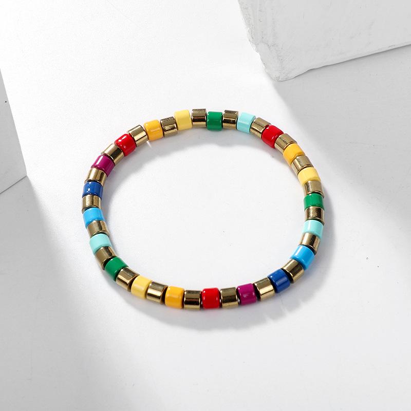Bohemian Enamel Rainbow Beaded Candy Bracelet