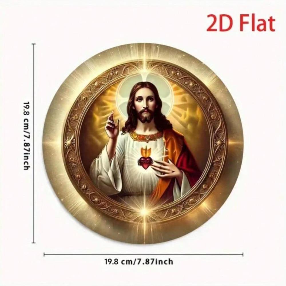 Metal Tin Sign Christian Sacred Heart Jesus Wall Art Religious Home Decor