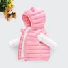Children's Winter Solid Color Cotton Vests With A Hood