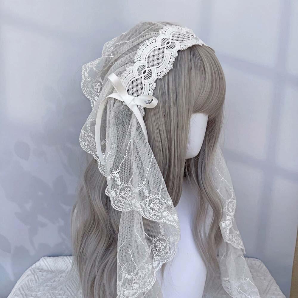 Black / White Lace Bow Hair Band Gothic Style Lolita Girls Headband Lolita Headwear Party