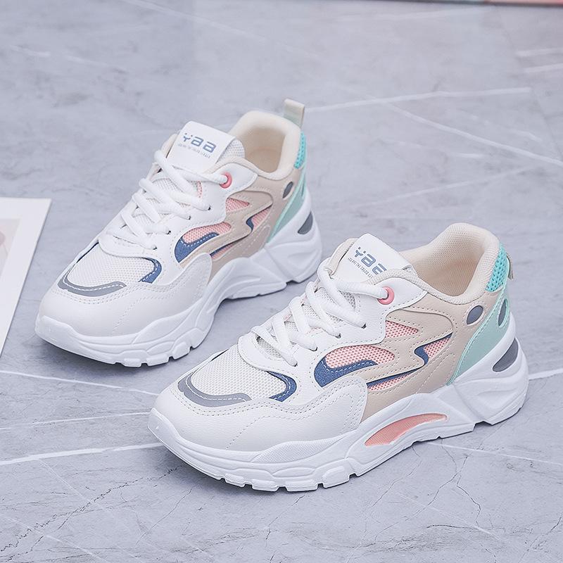 Dad Shoes Girl 2025 Spring New Korean Version Ins Student Versatile Platform Sneakers Women's Single Net Women's Shoes 811-1