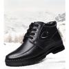 Men's Leather Warm Winter Shoes and Boots, Lace-up Style Casual Walking Shoes
