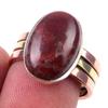 Natural Red Jasper Gemstone Handmade 925 Sterling Silver Two Tone Ring S.7 Y8j47