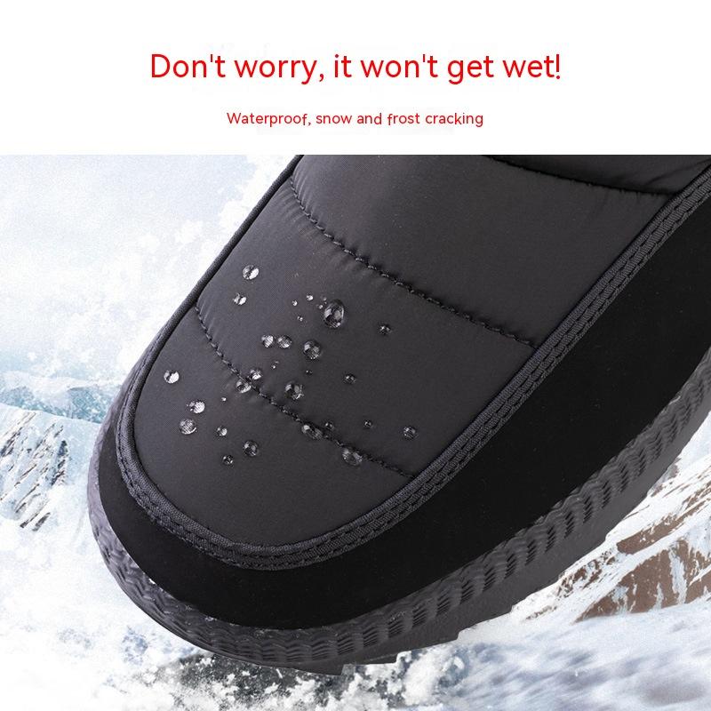 Large Winter New Thickened Cotton Shoes Middle-aged Elderly Plush Warm Snow Boots Non Slip Waterproof