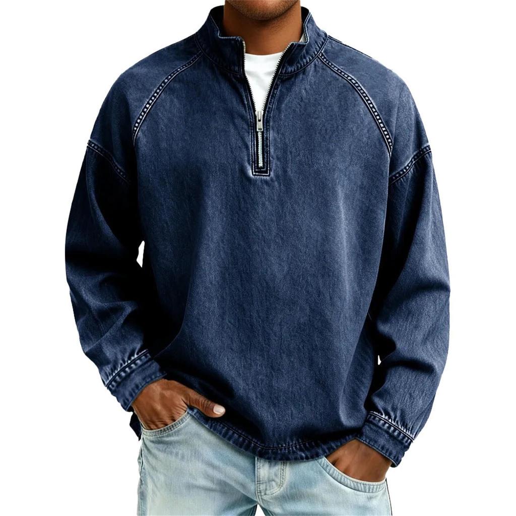 Мужская толстовка с капюшоном на молнии с вареным эффектом, с рукавами реглан, Весна/Осень 2026