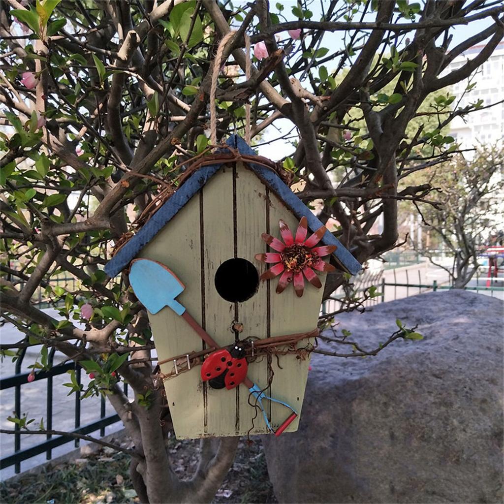 Подвесной деревянный скворечник для разведения птиц, уличный домик-гнездо для птиц ручной работы для небольших пернатых птиц, укрытие, гнездо, домик