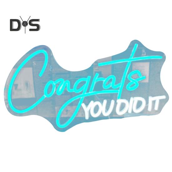 Светодиодная неоновая вывеска Congrat Grad, не мерцает, яркость регулируется, питание от USB, ночник Congrat Graduation Sign