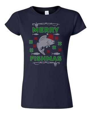 Junior Merry Fishmas Fish Santa Hook Fishing Hat Ugly Christmas DT T-Shirt Tee Unisex T-Shirt