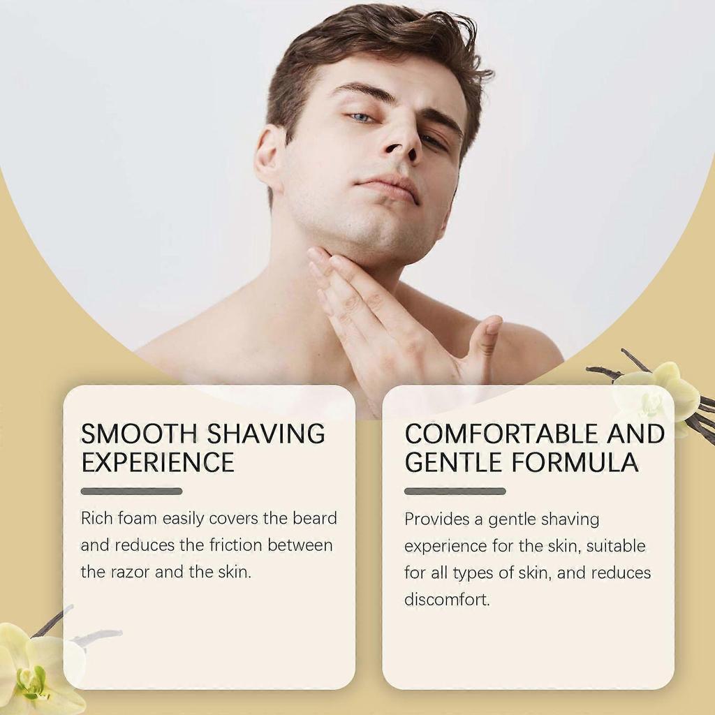 Vanilla Men's Shaving Soap Gentle, Nourishing Foam for a Smooth, Comfortable Shave & Hydrated Skin | Natural Vanilla & Cinnamon Extracts for All Skin