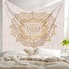 Tapestry Lotus Mandala White Gold Wall Hanging from India Boho Walldecor, Handmade In India, 100% Cotton ,Queen