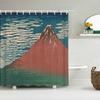 Japanese-style Shower Curtain 3d Ink Painting Bathroom Curtain Waterproof With Hooks 180*240CM Shower Curtain Polyester Fabric