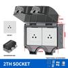 Уличная розетка IP66 220В, европейские розетки с выключателем, водонепроницаемая, двойная вилка для использования в саду, на заднем дворе, водонепроницаемый корпус розетки