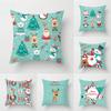 Christmas Decorations Santa Claus Printed Cushion Cover for Home Living Room Sofa Decoration Square Polyester Pillowcase