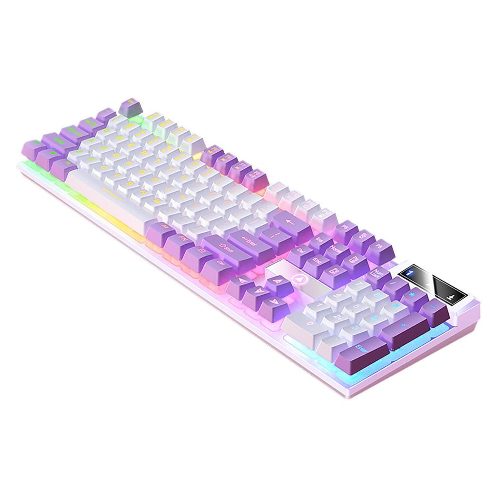 Wired game keyboard suspended keycap K500 game wired keyboard color matching luminous mechanical feel gray and black double spell
