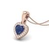 Blue Sapphire Halo Accent Pendant - Sterling Silver