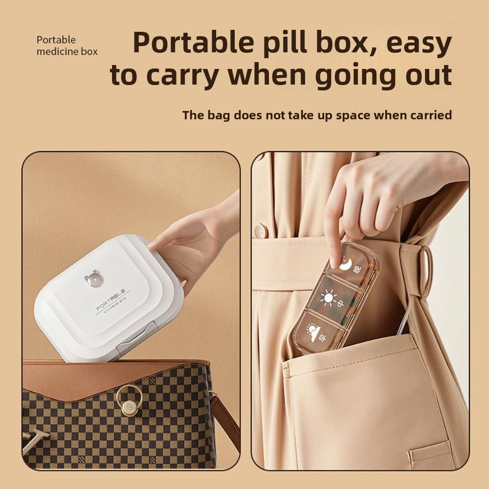 21-Compartment Medicine Dispenser Sealed Weekly Pill Organizer Pill Box  Medicine Repackaging