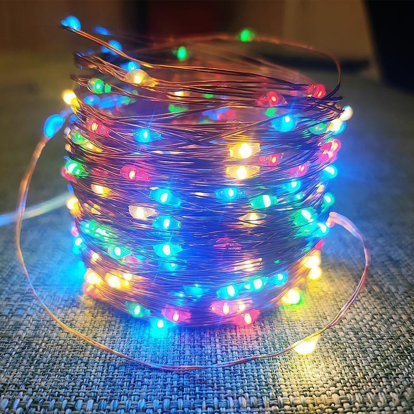 8-function Solar Led Copper Light String Outdoor Waterproof Courtyard Christmas Day Decorative Light String