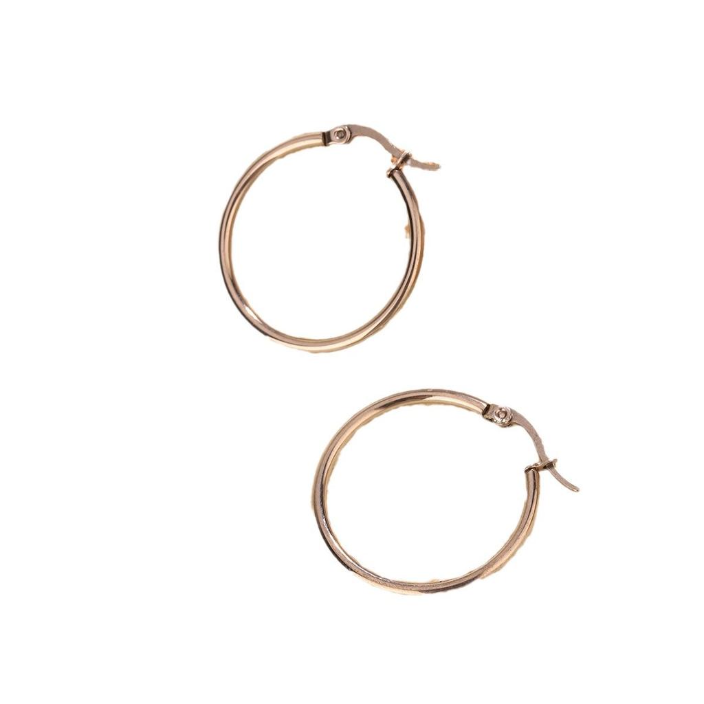 European and American high-end stainless steel earrings niche design size circle light luxury temperament stud earrings jewelry