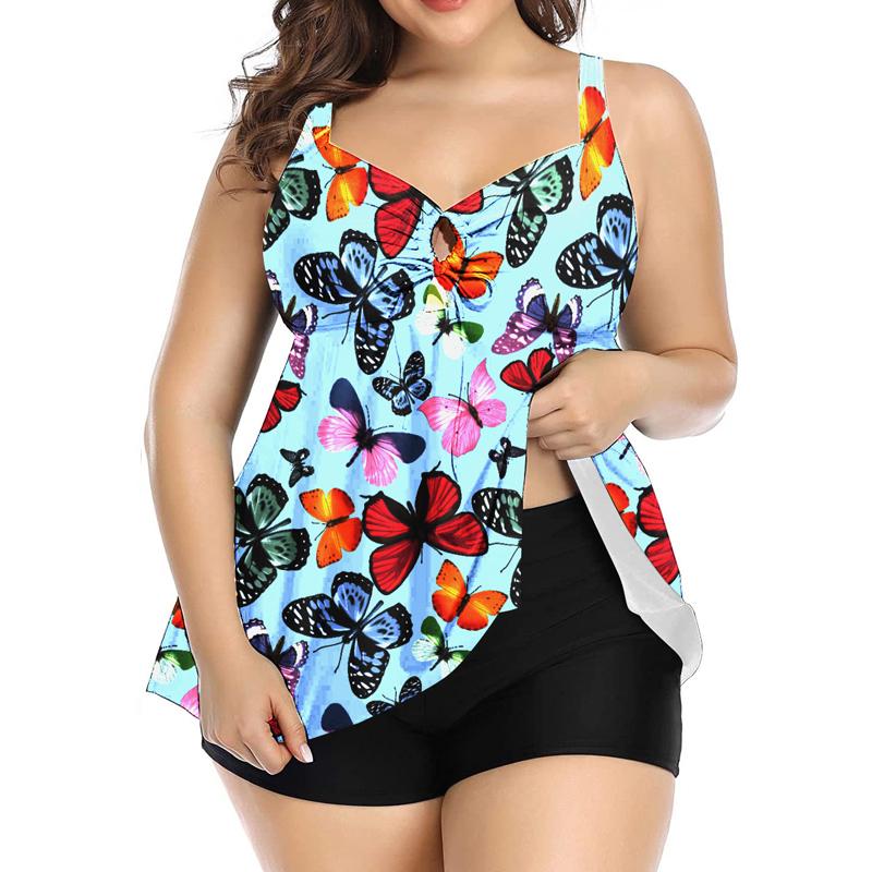Summer Bikini Tankini Swimsuits Women One Piece Swimsuit Plus Size Sexy Halter Skirt Shorts Female Bathing Suit Beachwear
