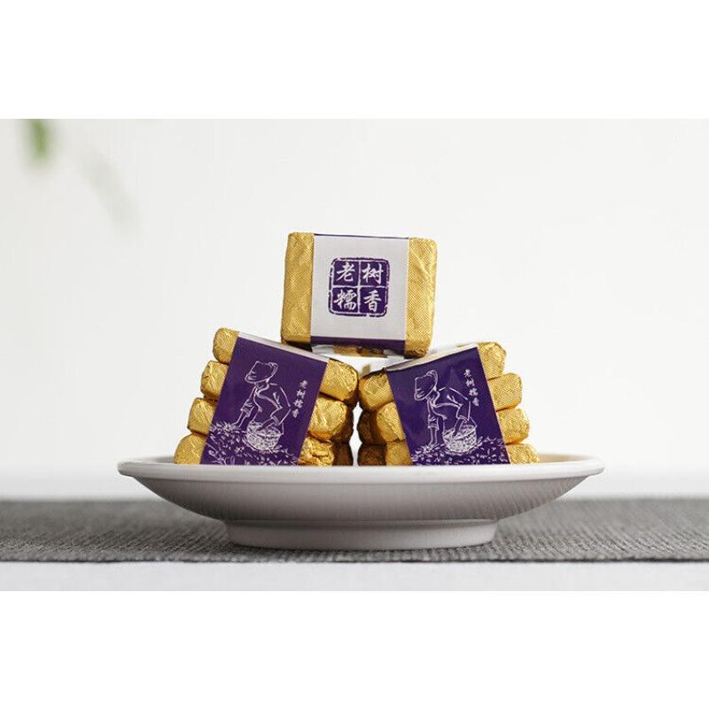 500 г Юньнаньский спелый чай Пуэр, клейкий ароматный мини-чай с квадратными кирпичиками, тонкие ломтики