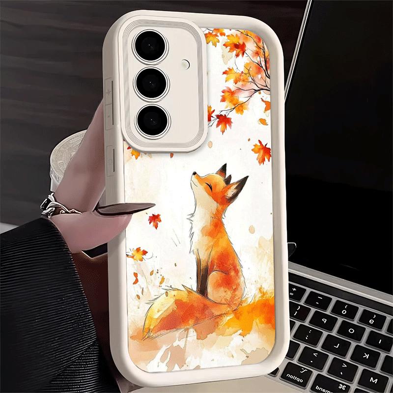 Phone Case for Samsung Galaxy S26 S25 Ultra S24 FE Cartoon Fox Animal Shell S23 Plus S22 + S21 S20 5G Soft Silicone Funda