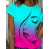Summer Fashion Women's Y2K T Shirt Graphic Abstract Stylish Classic Short Sleeve Crew Neck Tees Round Neck Regular Tops