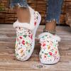 Autumn and Winter New Christmas Large Size Plush Casual Single Shoes Women's Flat Bottom Plush Cotton Shoes