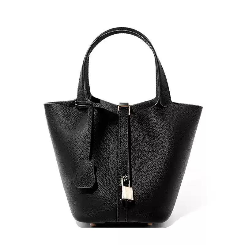 Women's Niche Design Casual Genuine Leather Bucket Handbag