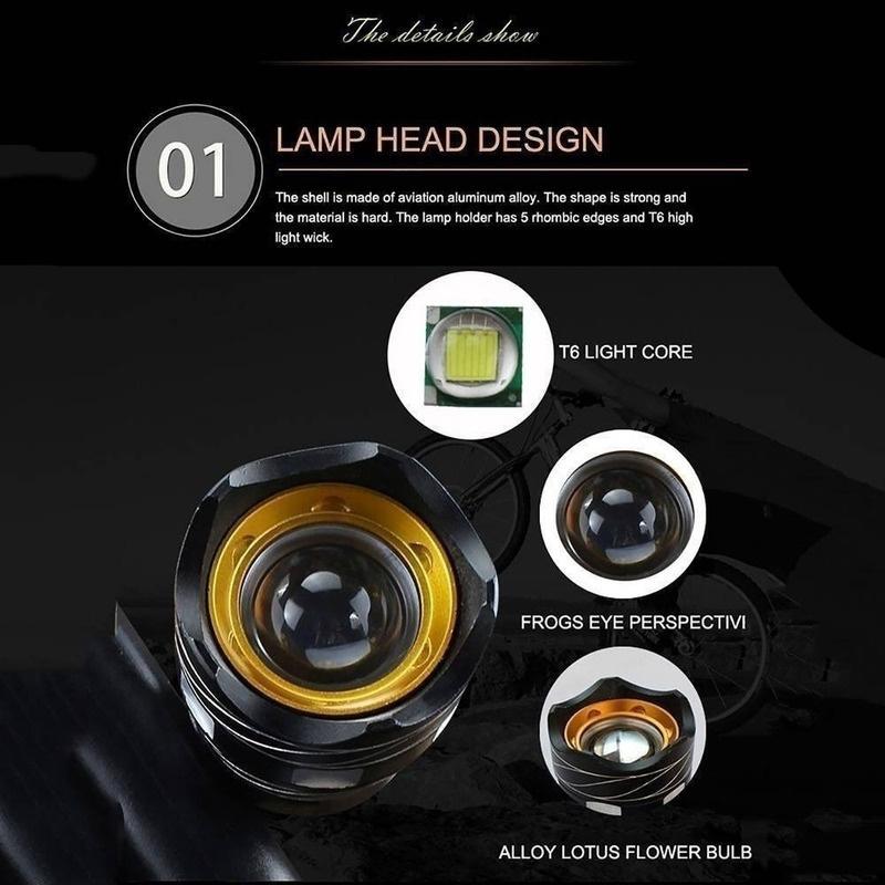 Лучшие фонари для горного велосипеда с функцией вспышки для ночной езды, супер яркий, со свободным зумом, водонепроницаемый T6 светодиодный велосипедный фонарь, перезаряжаемый через USB велосипед