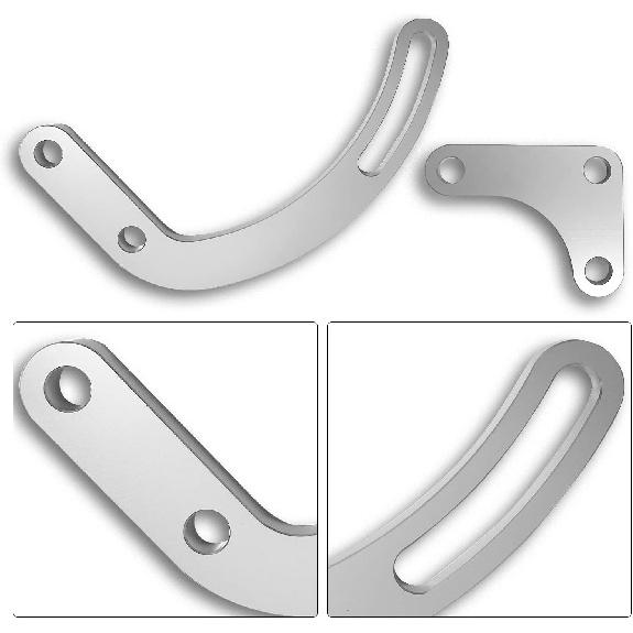 Baiann SBC Power Steering Pump Bracket 350 V-Belt Slotted Adjustable LWP 305 327 383 5.0L 5.7L V8 Compatible With 350 Small Block Chevy Long Water