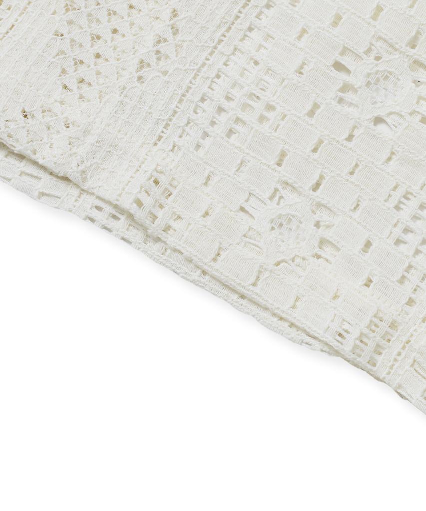 BROWNBREATH Crochet Open Collar Shirts - Ivory