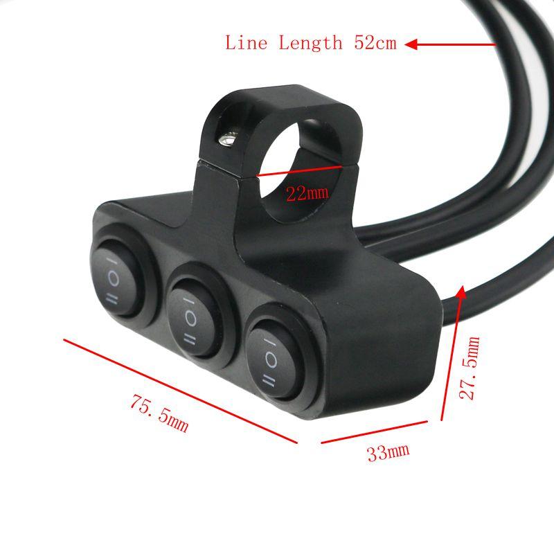 LMoDri мотоциклетные переключатели из алюминиевого сплава три нажатия 12 В три шестерни мотоциклетные фары прожекторы свет