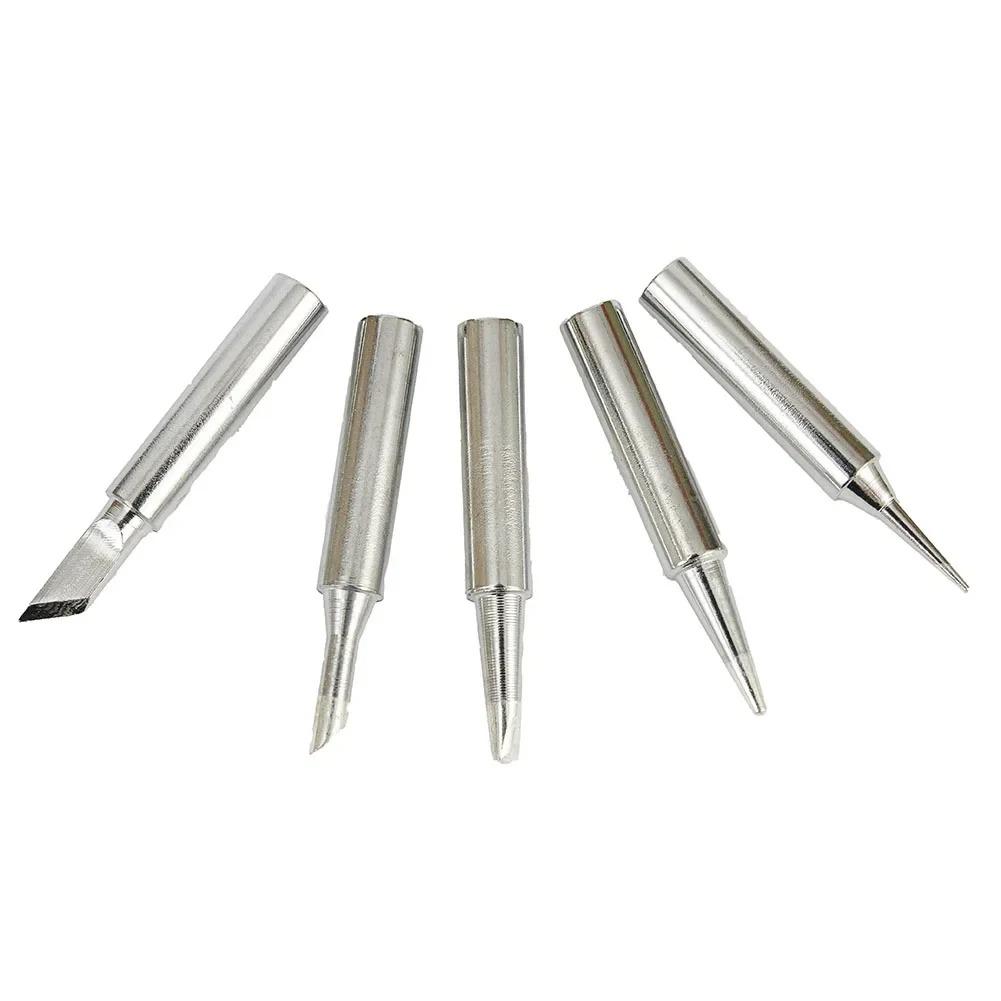 5Pcs/10Pcs 900M-T Soldering Iron Tips Pure Copper Replacement Head for Electric Soldering Iron DIY Electronic Repair Tool