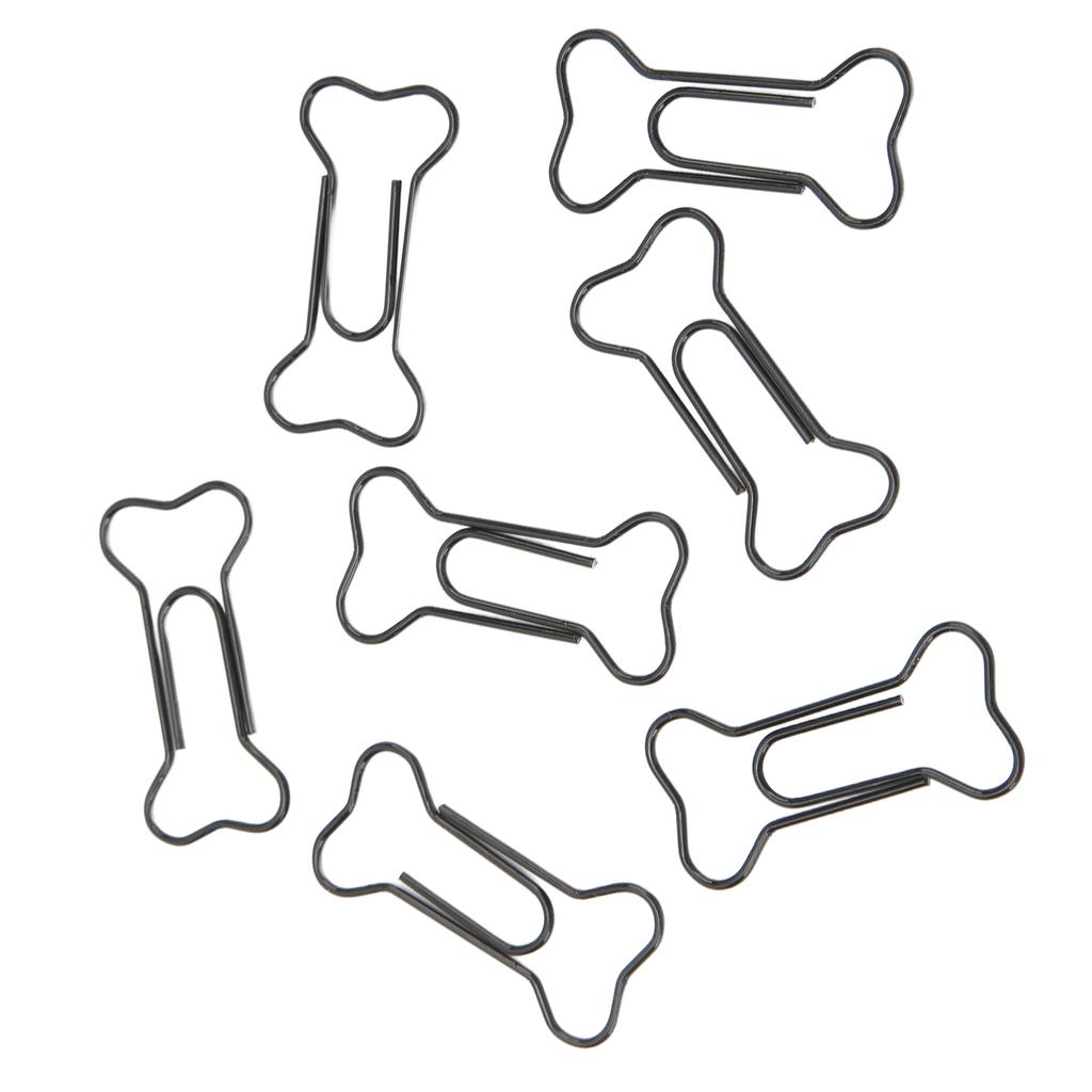 45 шт. скрепок в форме собачьей кости, черные, легкие, для организации записных книжек, проволочные зажимы-закладки