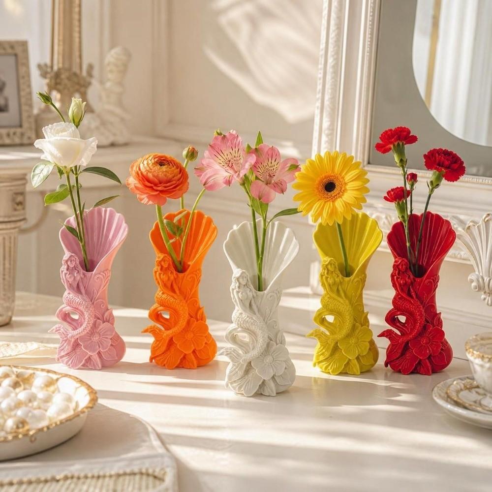 Minimalist Mermaid Shell Vase 3D Printing Mermaid Sculpture Desktop Decorative Vase Gift