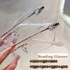 Diamond Cutting Presbyopia Eyeglasses Men Women Trendy New Reading Glasses Female Transparent Rimless Prescription Diopters