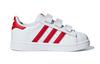 adidas Оригинальные SUPERSTAR CF Синтетическая кожа Удобные Нескользящие Низкие Детские Туфли Белый Красный Малыш CG6639