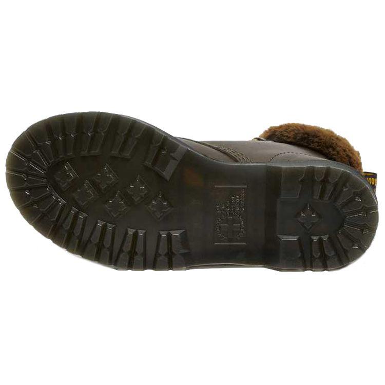 Dr. Martens 1460 Faux Fur Lined Warm Comfortable Boots Women Boots Gray-Green 26951481