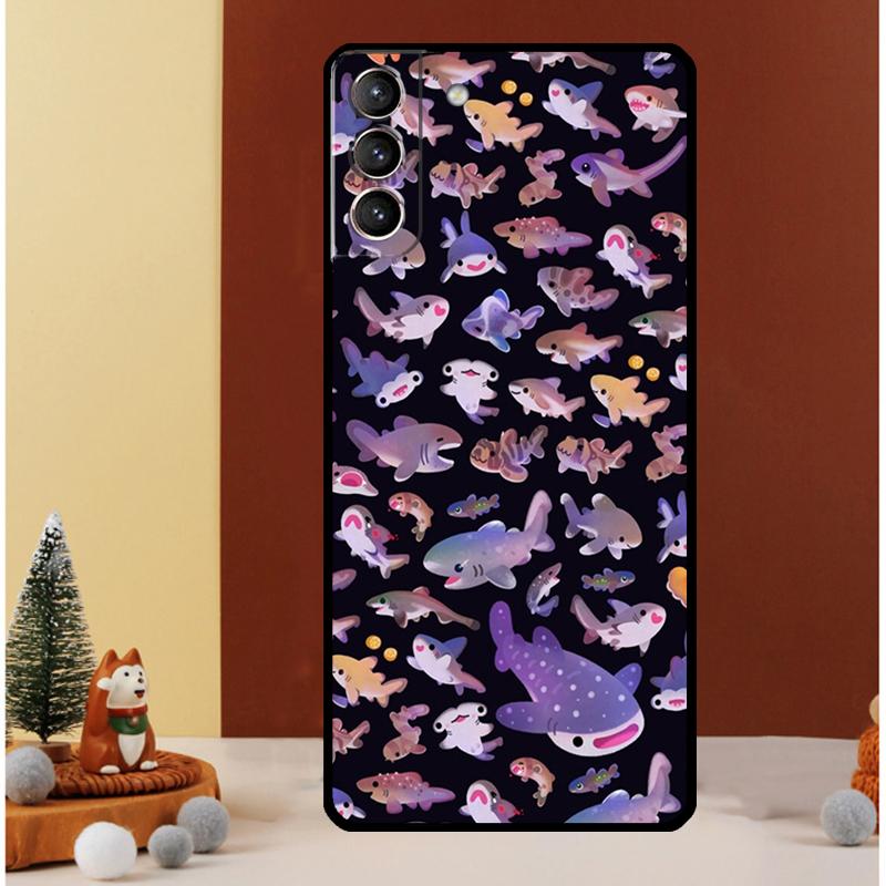 Чехол Кит-акула для Samsung Galaxy S23 Ultra S24 S22 Note 20 Ultra 10 Plus S8 S9 S10 S20 S21 FE