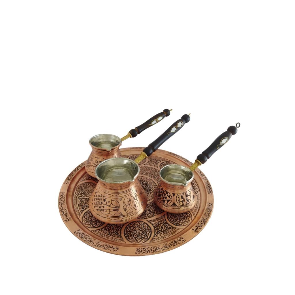 Triple Copper Coffee Pot Set