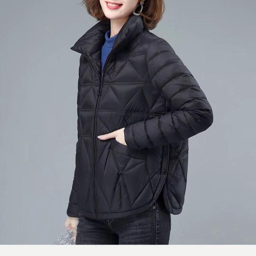 Women's Plus-size Thin Light Down Cotton Short Coat Autumn Winter Loose Cotton Jacket Winter Light Cotton Jacket
