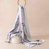 Silk Satin Double Buckle Shawl Scarf Hand Rolled Edge Chinese Style Gift Women